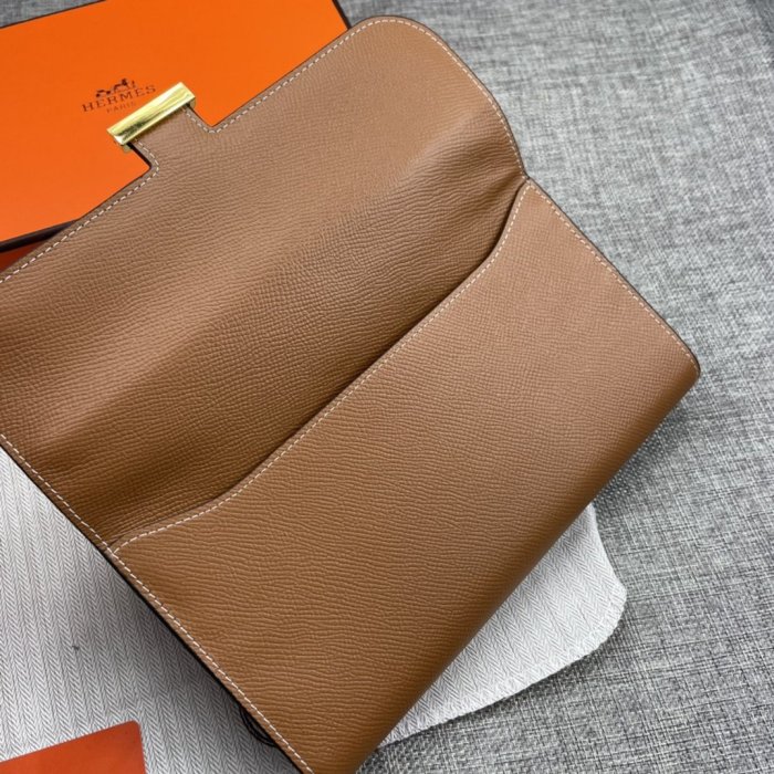 Hermes Womens Mens Wallets Purse Constance Clutch Leather Design Coin Bag with Original Box