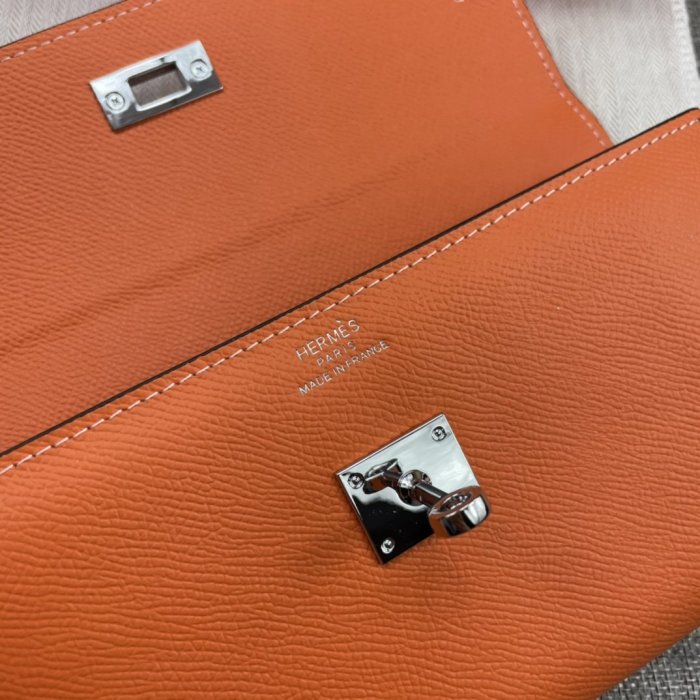 Hermes Womens Mens Wallets Purse Kelly Bag Clutch Leather Design Coin Bag with Original Box