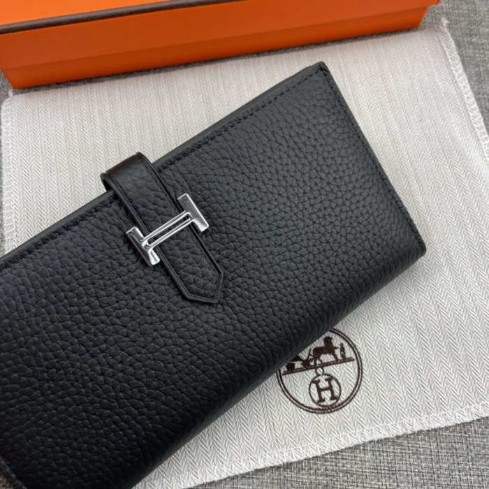Hermes Womens Mens Wallets Purse Long Clutch Leather Design Coin Bag with Original Box