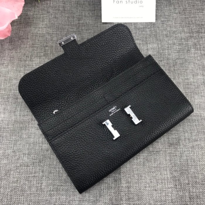 Hermes Womens Mens Wallets Purse Constance Clutch Leather Design Coin Bag with Original Box