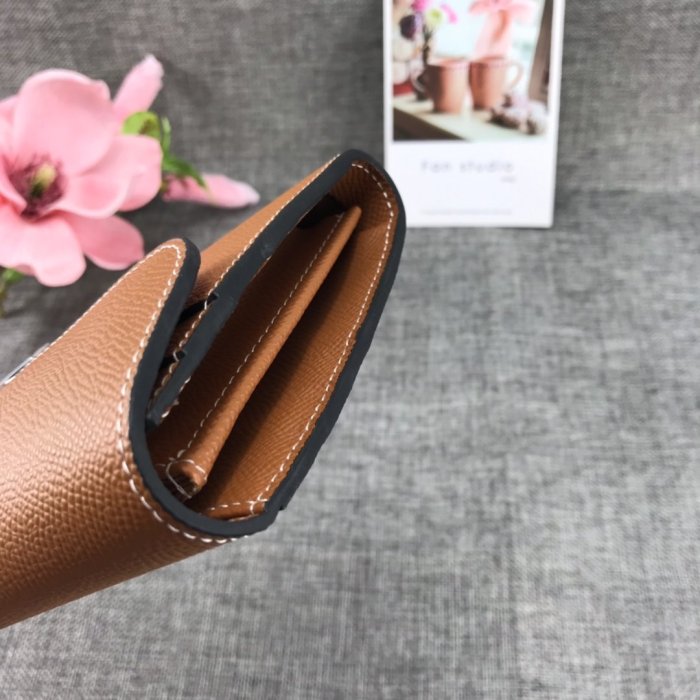 Hermes Womens Mens Wallets Purse Card Holder Leather Long Design Coin Bag with Original Box