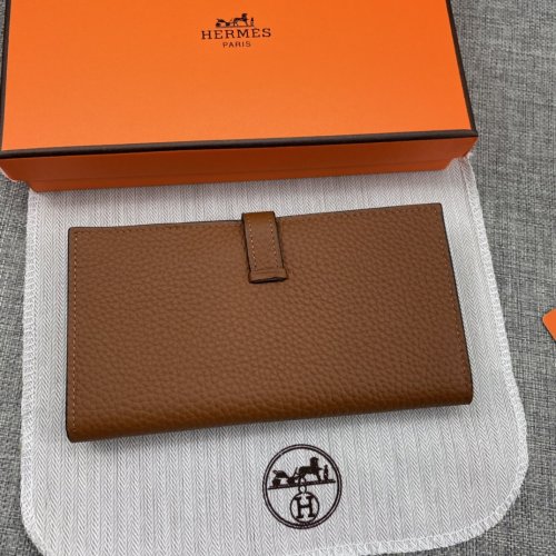 Hermes Womens Mens Wallets Purse Long Clutch Leather Design Coin Bag with Original Box