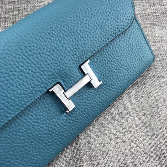 Hermes Womens Mens Wallets Purse Card Holder Leather Long Design Coin Bag with Original Box