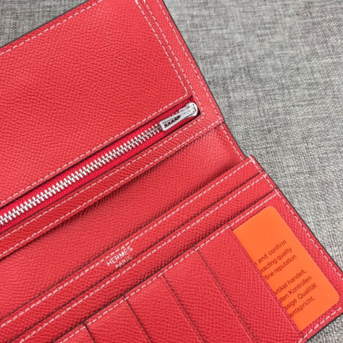 Hermes Womens Mens Wallets Purse Bearn Clutch Leather Design Coin Bag with Original Box