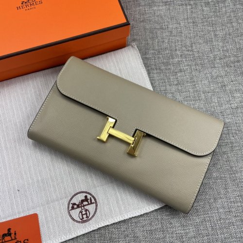 Hermes Womens Mens Wallets Purse Constance Clutch Leather Design Coin Bag with Original Box