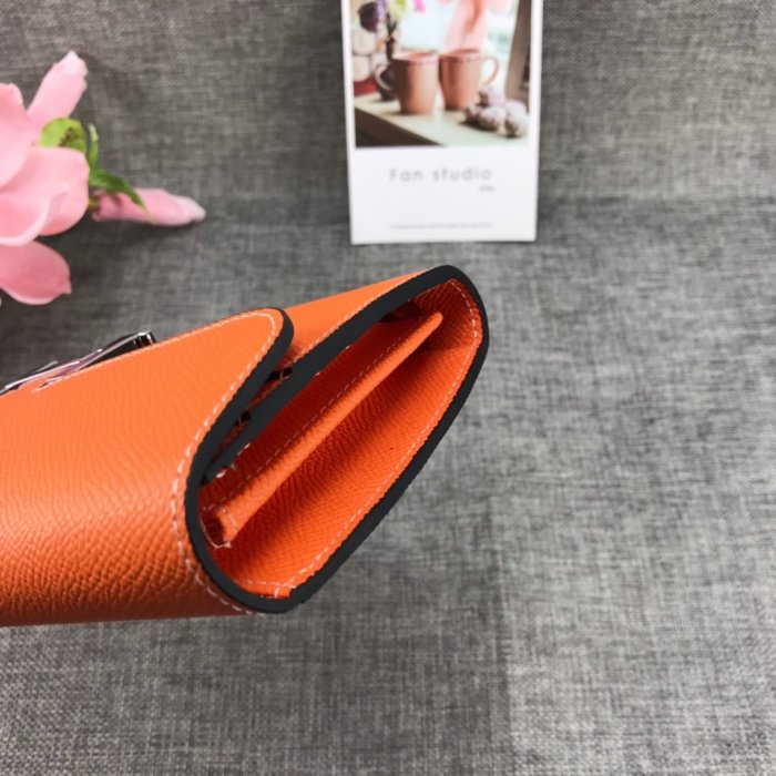 Hermes Womens Mens Wallets Purse Card Holder Leather Long Design Coin Bag with Original Box