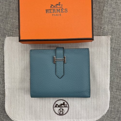 Hermes Womens Mens Wallets Purse Card Holder Leather Design Coin Bag with Original Box