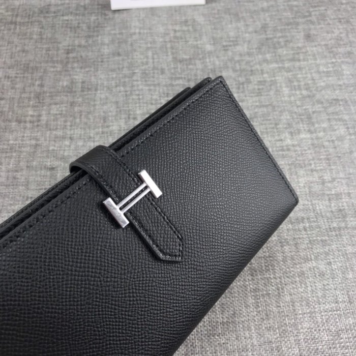 Hermes Womens Mens Wallets Purse Bearn Clutch Leather Design Coin Bag with Original Box