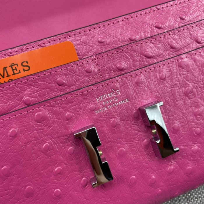 Hermes Womens Mens Wallets Purse Constance Clutch Leather Design Coin Bag with Original Box