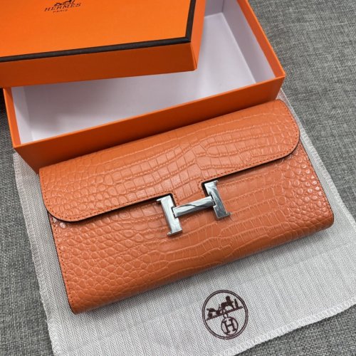 Hermes Womens Mens Wallets Purse Constance Clutch Leather Design Coin Bag with Original Box