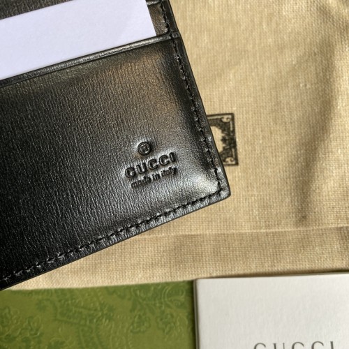 Gucci Men Womens Purses Wallets Luxury Brand Black Leather GG Marmont leather bi-fold wallet with Original Box 428726 0YK0N 1000