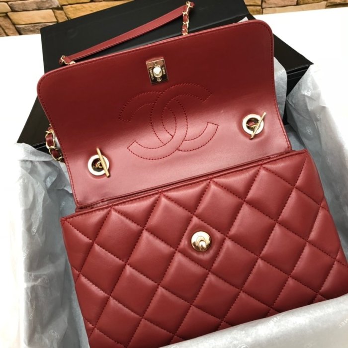 Chanel Womens Shoulder Bags Luxury Brand with Original Box Small Flap Bag With Top Handle Lambskin & Gold-Tone Metal