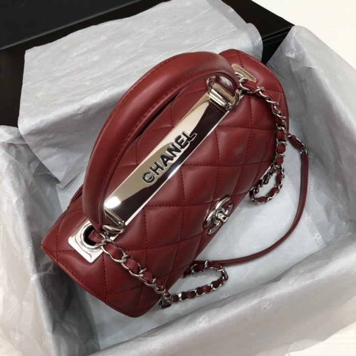 Chanel Womens Shoulder Bags Luxury Brand with Original Box Small Flap Bag With Top Handle Lambskin & Silver-Tone Metal