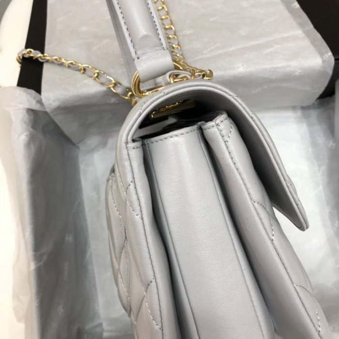 Chanel Womens Shoulder Bags Luxury Brand with Original Box Small Flap Bag With Top Handle Lambskin & Gold-Tone Metal