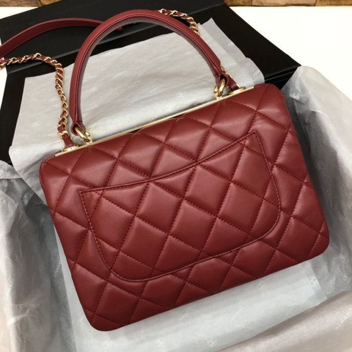 Chanel Womens Shoulder Bags Luxury Brand with Original Box Small Flap Bag With Top Handle Lambskin & Gold-Tone Metal