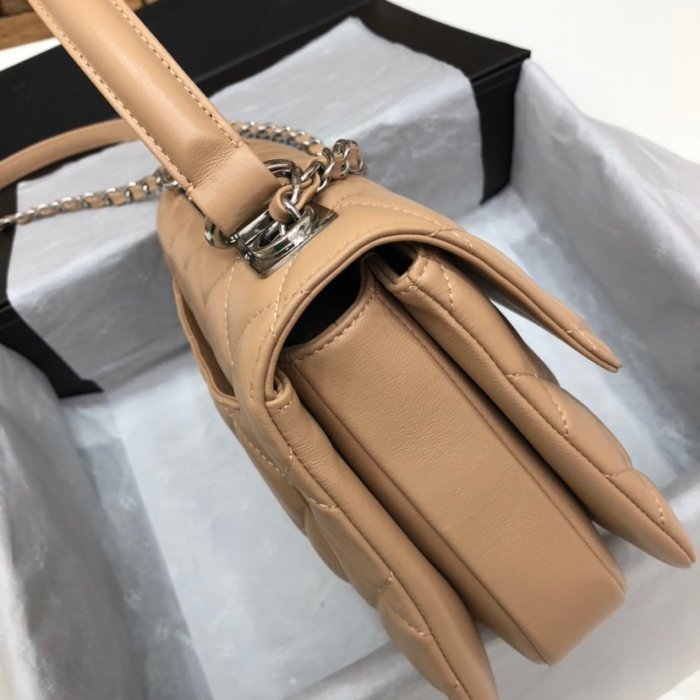 Chanel Womens Shoulder Bags Luxury Brand with Original Box Small Flap Bag With Top Handle Lambskin & Silver-Tone Metal
