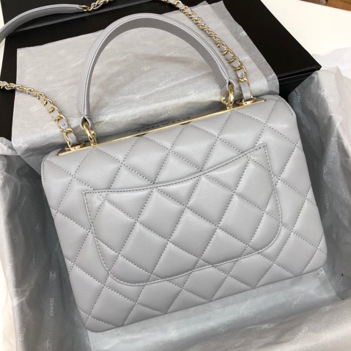 Chanel Womens Shoulder Bags Luxury Brand with Original Box Small Flap Bag With Top Handle Lambskin & Gold-Tone Metal