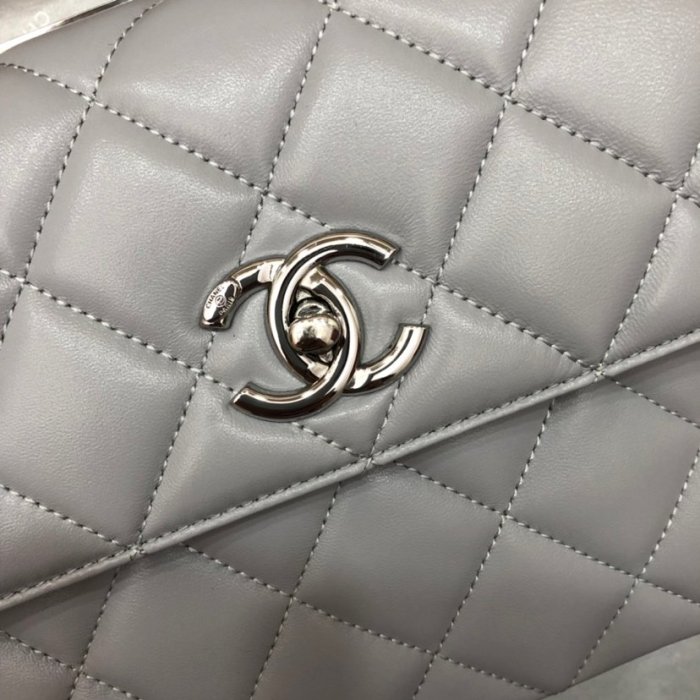 Chanel Womens Shoulder Bags Luxury Brand with Original Box Small Flap Bag With Top Handle Lambskin & Silver-Tone Metal