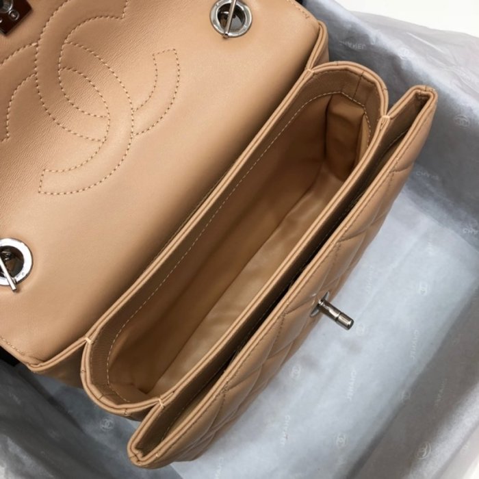 Chanel Womens Shoulder Bags Luxury Brand with Original Box Small Flap Bag With Top Handle Lambskin & Silver-Tone Metal