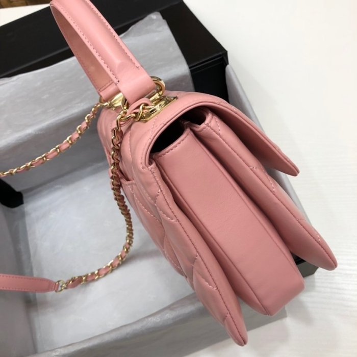 Chanel Womens Shoulder Bags Luxury Brand with Original Box Small Flap Bag With Top Handle Lambskin & Gold-Tone Metal