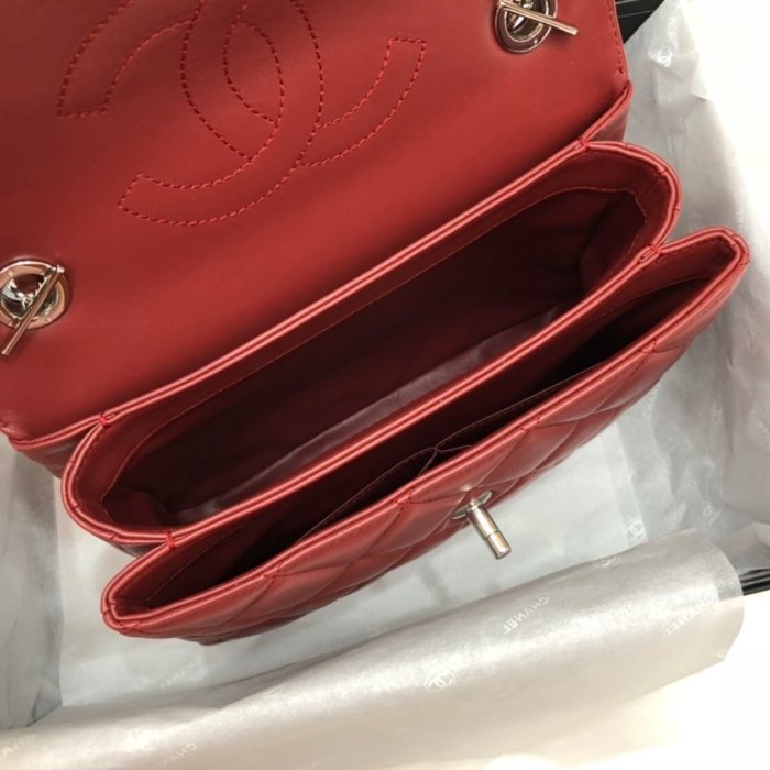 Chanel Womens Shoulder Bags Luxury Brand with Original Box Small Flap Bag With Top Handle Lambskin & Silver-Tone Metal