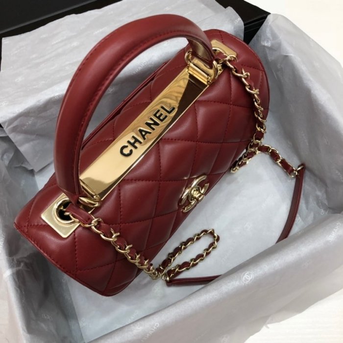 Chanel Womens Shoulder Bags Luxury Brand with Original Box Small Flap Bag With Top Handle Lambskin & Gold-Tone Metal