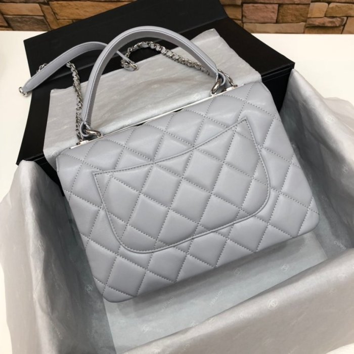 Chanel Womens Shoulder Bags Luxury Brand with Original Box Small Flap Bag With Top Handle Lambskin & Silver-Tone Metal