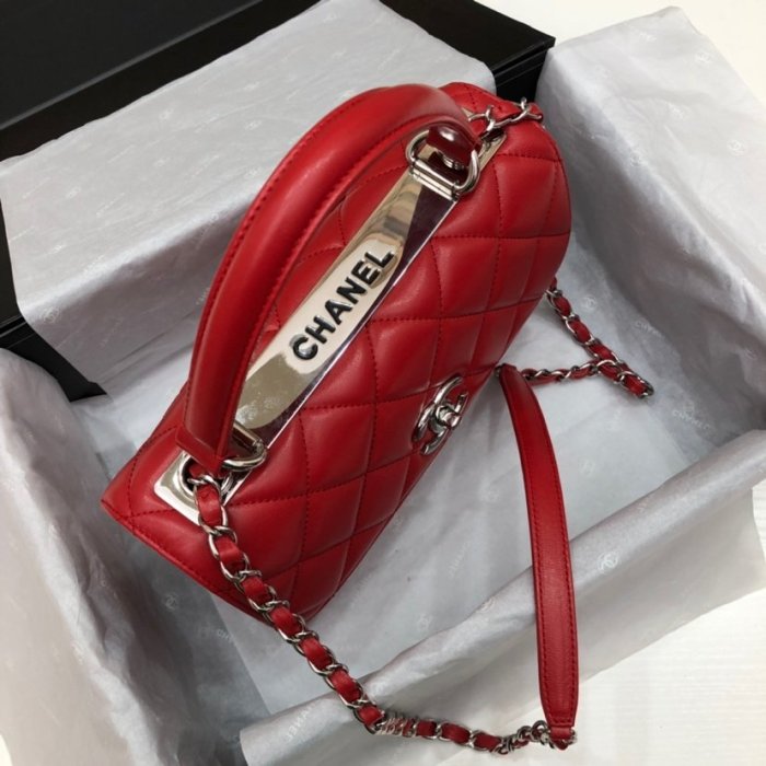 Chanel Womens Shoulder Bags Luxury Brand with Original Box Small Flap Bag With Top Handle Lambskin & Silver-Tone Metal