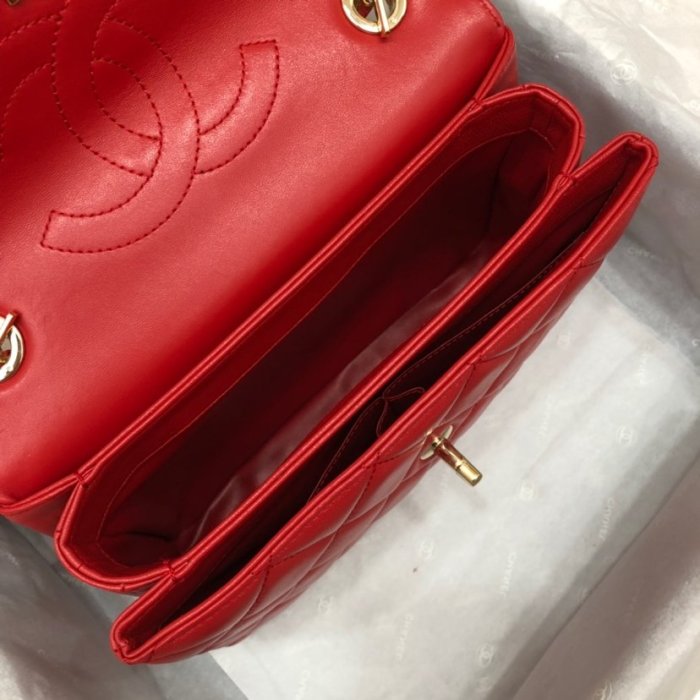 Chanel Womens Shoulder Bags Luxury Brand with Original Box Small Flap Bag With Top Handle Lambskin & Gold-Tone Metal