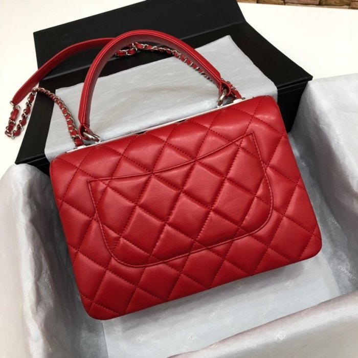 Chanel Womens Shoulder Bags Luxury Brand with Original Box Small Flap Bag With Top Handle Lambskin & Silver-Tone Metal