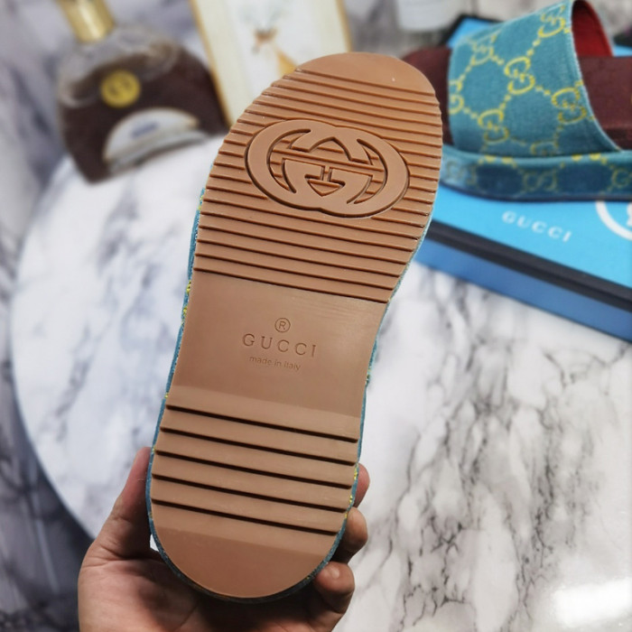 Gucci Mens Shoes Sandals Slides Slippers Luxury Brand Thick Sole Design with Original Box
