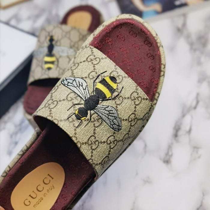 Gucci Mens Shoes Sandals Slides Slippers Luxury Brand Thick Sole Design with Original Box