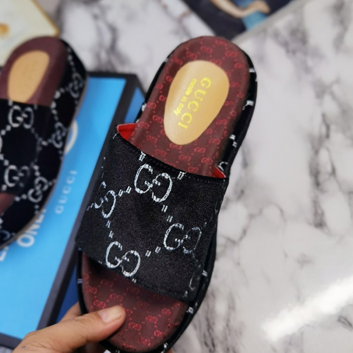 Gucci Mens Shoes Sandals Slides Slippers Luxury Brand Thick Sole Design with Original Box