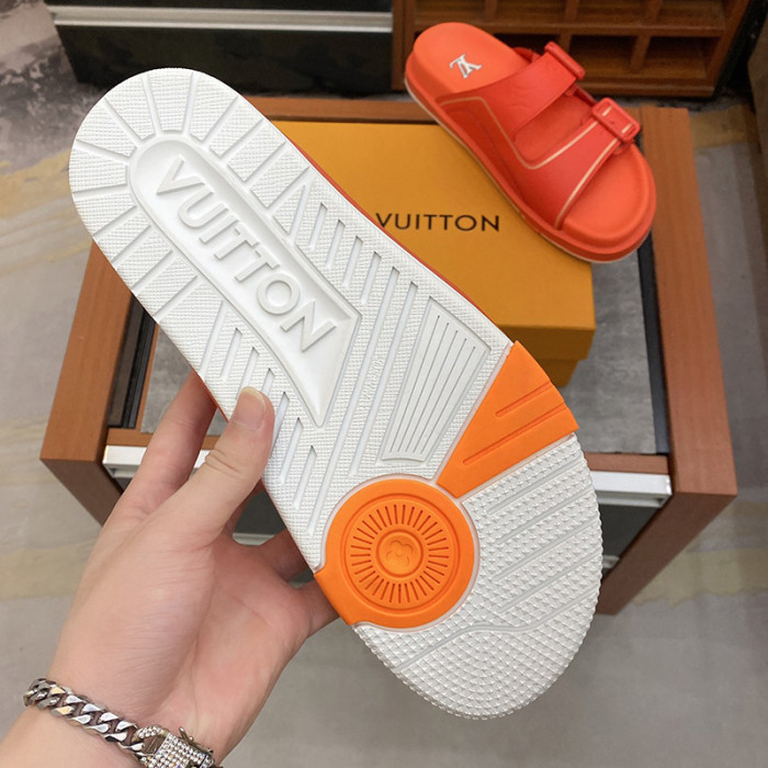 Louis Vuitton Mens Shoes Slippers Sandals Flip Flop Luxury Brand LV TRAINER MULE with Original Box