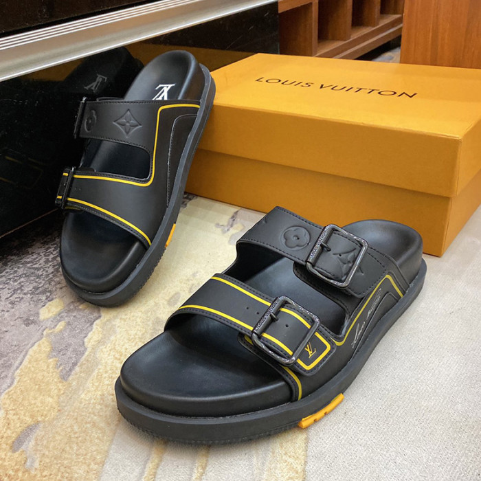 Louis Vuitton Mens Shoes Slippers Sandals Flip Flop Luxury Brand LV TRAINER MULE with Original Box