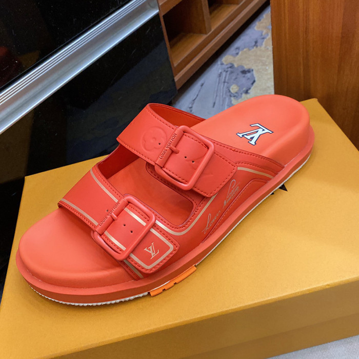 Louis Vuitton Mens Shoes Slippers Sandals Flip Flop Luxury Brand LV TRAINER MULE with Original Box