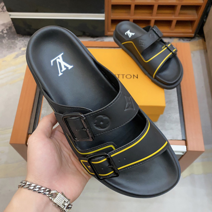 Louis Vuitton Mens Shoes Slippers Sandals Flip Flop Luxury Brand LV TRAINER MULE with Original Box