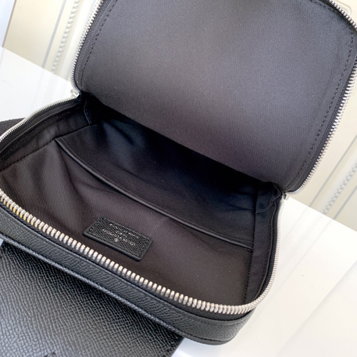 Louis Vuitton Mens Bags Luxury Brand Fashion Type Avenue Sling Bag M30443 Black Taiga cowhide leather with Original Box