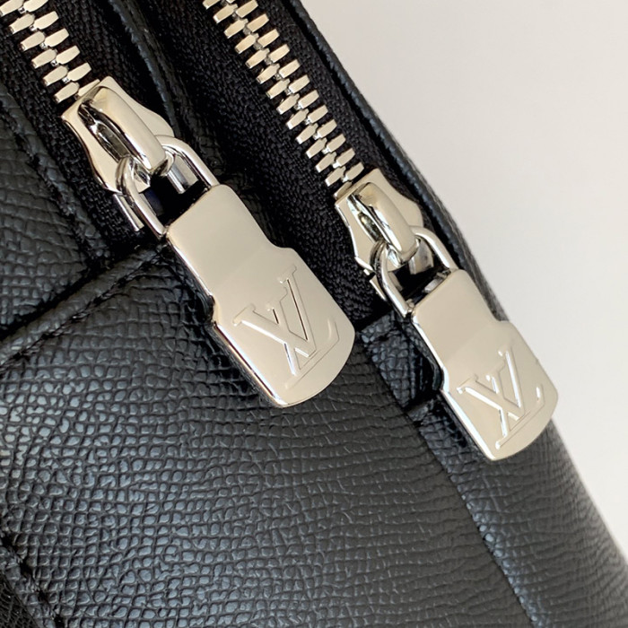 Louis Vuitton Mens Bags Luxury Brand Fashion Type Avenue Sling Bag M30443 Black Taiga cowhide leather with Original Box