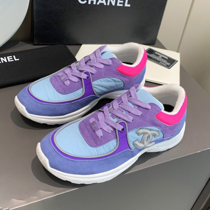 Chanel Women Shoes Sneakers Lace-Up Design Luminous Luxury Brand Sports Shoes with Original Box