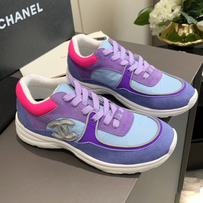Chanel Women Shoes Sneakers Lace-Up Design Luminous Luxury Brand Sports Shoes with Original Box