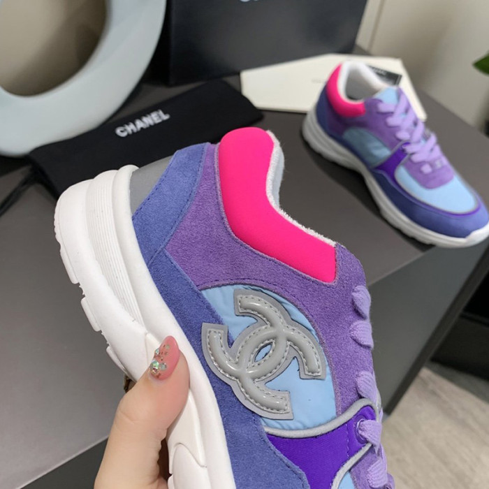 Chanel Women Shoes Sneakers Lace-Up Design Luminous Luxury Brand Sports Shoes with Original Box