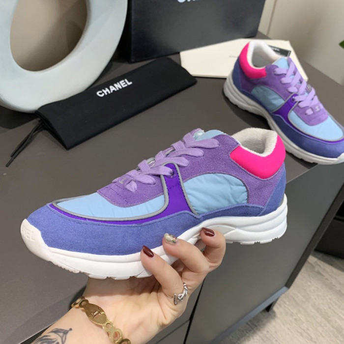 Chanel Women Shoes Sneakers Lace-Up Design Luminous Luxury Brand Sports Shoes with Original Box