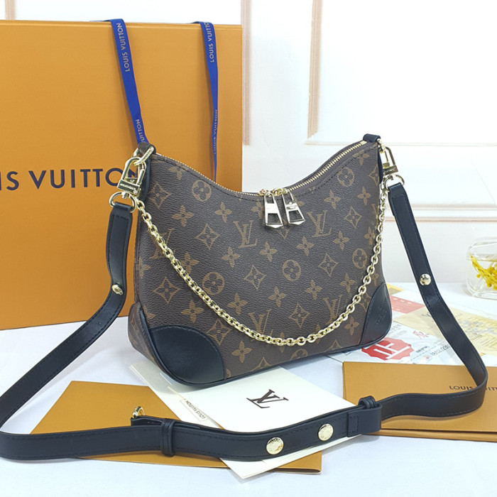 Louis Vuitton Womens Bags Messenger Bags Luxury Brand Fashion Type BOULOGNE M45831 Black Monogram coated canvas with Original Box