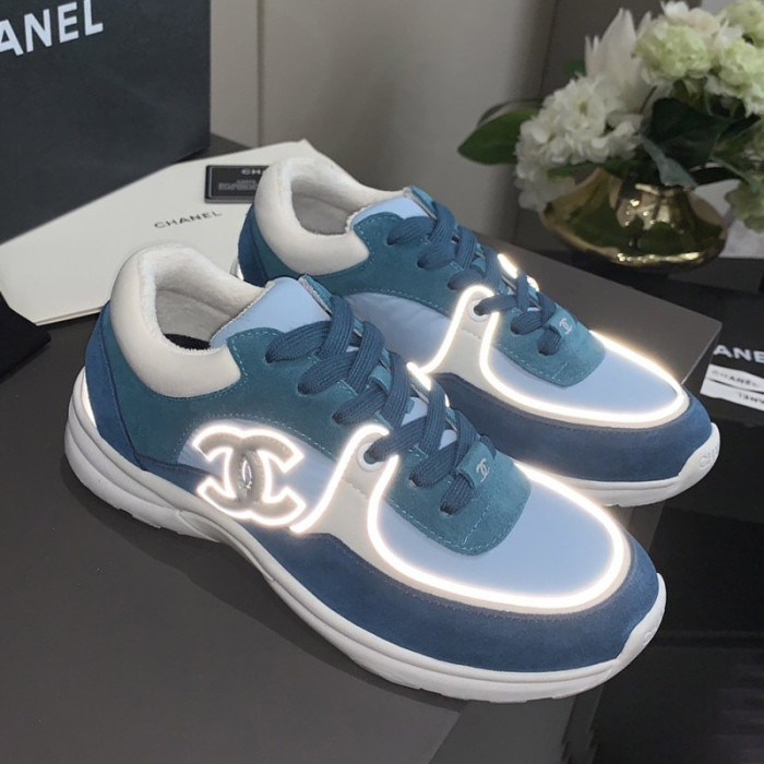 Chanel Women Shoes Sneakers Lace-Up Design Luminous Luxury Brand Sports Shoes with Original Box