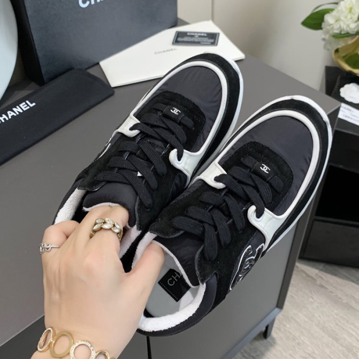 Chanel Women Shoes Sneakers Lace-Up Design Luminous Luxury Brand Sports Shoes with Original Box