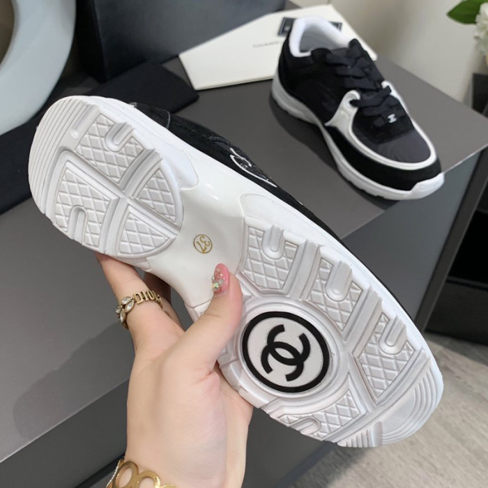 Chanel Women Shoes Sneakers Lace-Up Design Luminous Luxury Brand Sports Shoes with Original Box