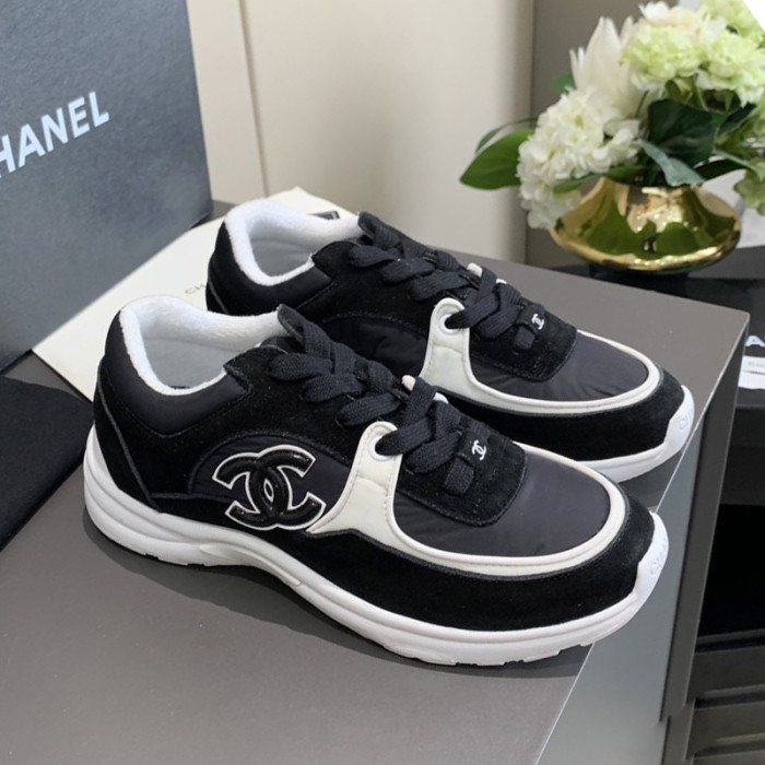 Chanel Women Shoes Sneakers Lace-Up Design Luminous Luxury Brand Sports Shoes with Original Box
