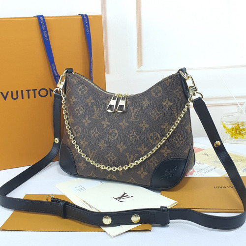 Louis Vuitton Womens Bags Messenger Bags Luxury Brand Fashion Type BOULOGNE M45831 Black Monogram coated canvas with Original Box