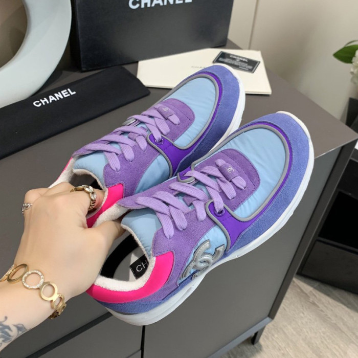 Chanel Women Shoes Sneakers Lace-Up Design Luminous Luxury Brand Sports Shoes with Original Box